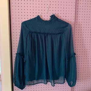 Beautiful Turquoise Shirt with Frills